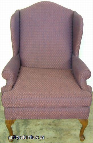 Antique Upholstered Wingback Chair