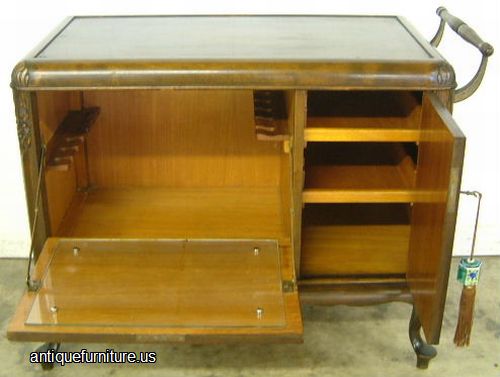 Antique Burl Walnut Bar