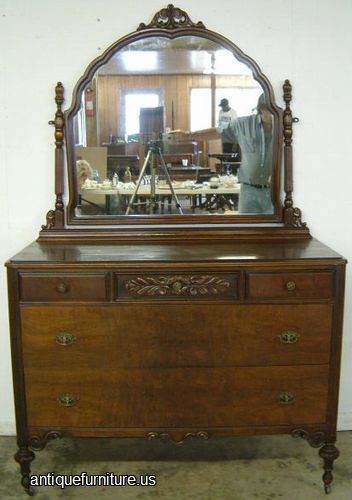 Antique Burl Walnut Dresser