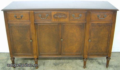Antique Burl Walnut Sideboard
