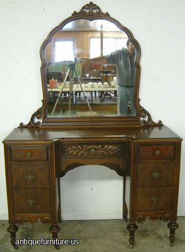 Antique Burl Walnut Vanity