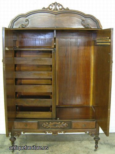 Antique Burl Walnut Wardrobe