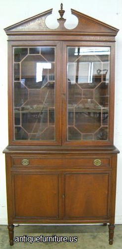 Antique Walnut China Cabinet