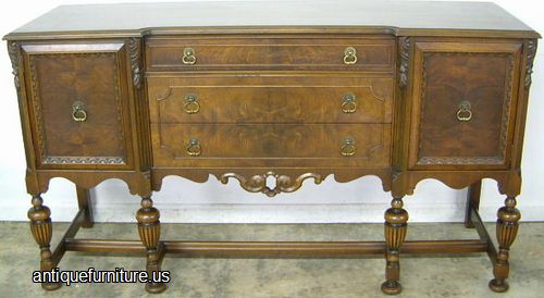 Antique Burl Walnut Sideboard
