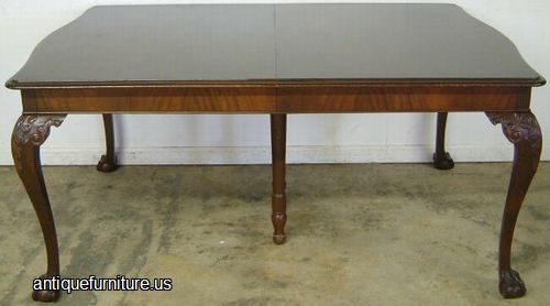 Antique Flame Mahogany Ball And Claw Dining Table