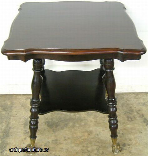 Antique Mahogany Glass Ball And Claw Lamp Table