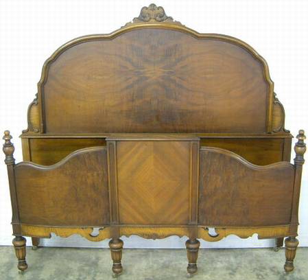 Antique Burl Walnut Bed