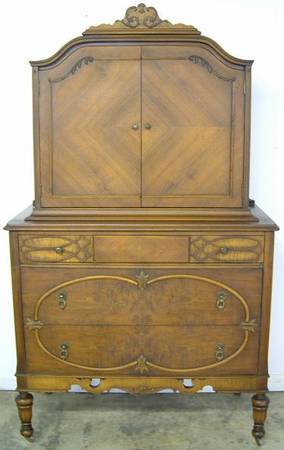 Antique Burl Walnut Chest
