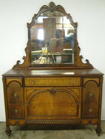 Antique Burl Walnut Dresser
