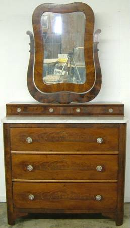 Antique Empire Flame Mahogany Wishbone Dresser