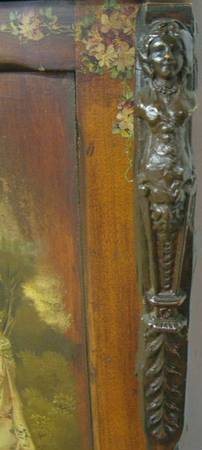 Antique French Paint Decorated Music Cabinet