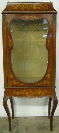Antique Inlaid French Vitrine