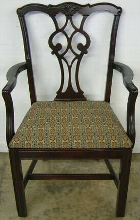 Antique Mahogany Dining Chair With Arms