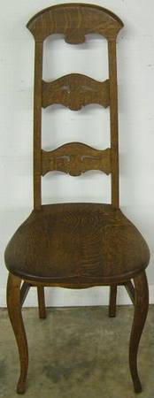 Antique Oak Ladder Back Desk Chair