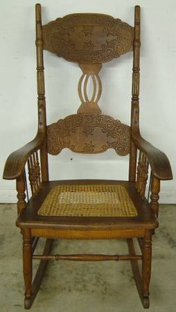 Antique Ornate Oak Rocker
