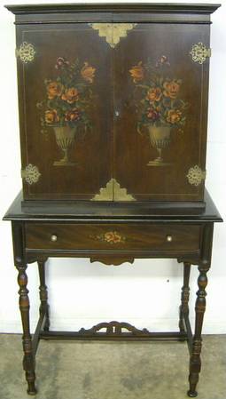 Antique Paint Decorated Drop Front Desk