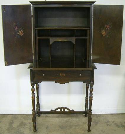Antique Paint Decorated Drop Front Desk