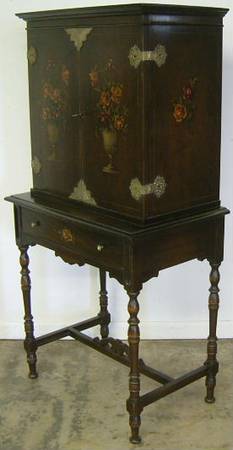 Antique Paint Decorated Drop Front Desk