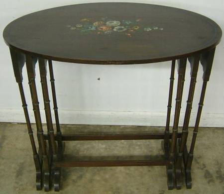 Antique Paint Decorated Stack Tables