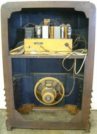 Antique Zenith Floor Model Radio Back