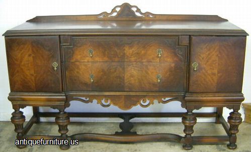Antique Burl Walnut Sideboard