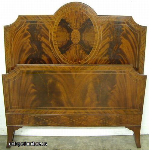Antique Flame Mahogany Twin Bed