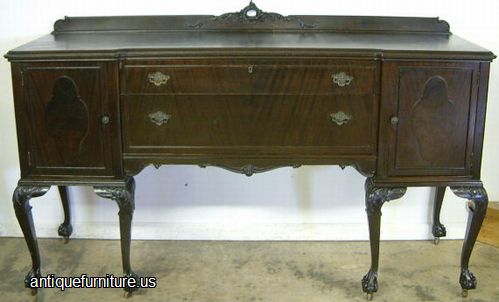 Antique Mahogany Ball Claw Sideboard