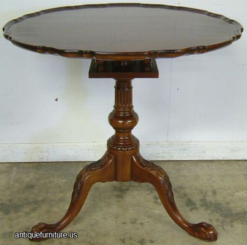 Antique Mahogany Bird Cage Pie Crust Table