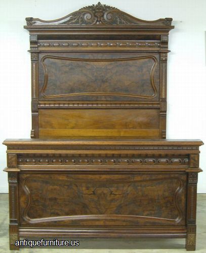 Antique Victorian Walnut Bed