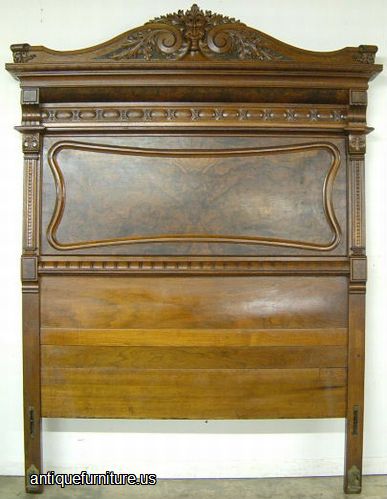 Antique Victorian Walnut Bed