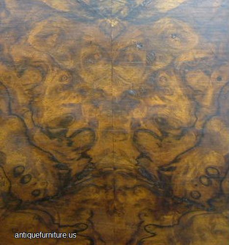 Antique Victorian Walnut Bed Figural Veneer