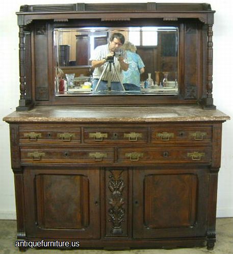 Antique Victorian Walnut Sideboard