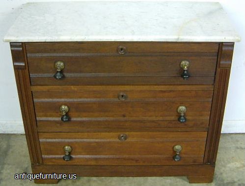 Antique Walnut Marble Top Dresser