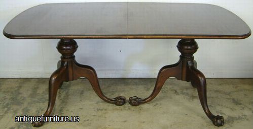 Antique Mahogany Ball Claw Dining Table