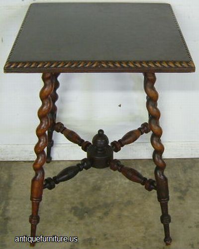 Antique Twist Leg Lamp Table