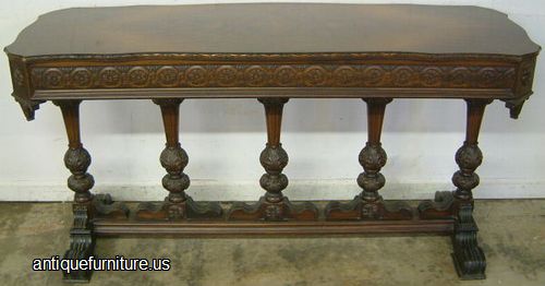 Antique Burl Walnut Sofa Table
