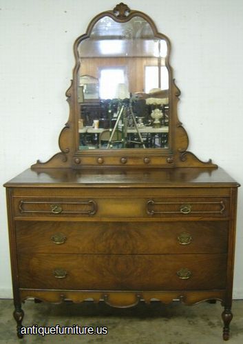 Antique Burl Walnut Dresser