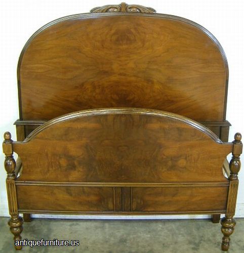 Antique Burl Walnut Twin Bed