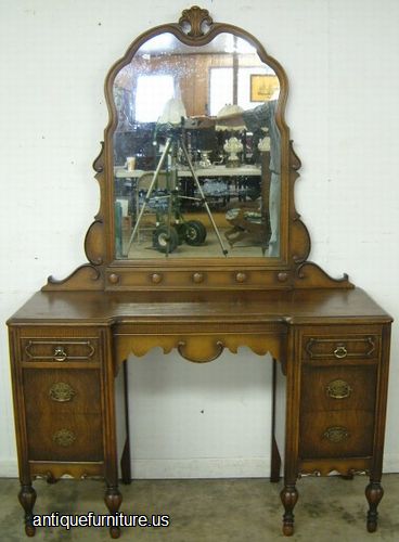Antique Burl Walnut Vanity