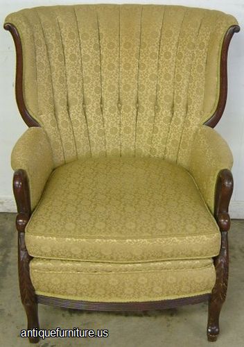 Antique Mahogany Channel Back Chair