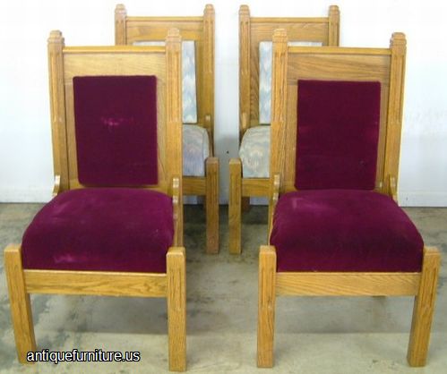 Antique Oak Altar Chairs