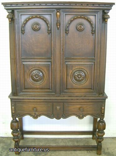 Antique Oak China Cabinet