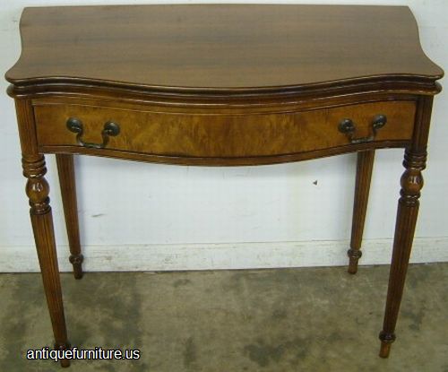 Antique Burl Walnut Game Table