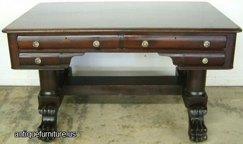 Antique Flame Mahogany Partner S Desk