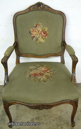 Antique French Style Needlepoint Chair