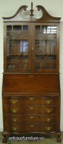 Antique Mahogany Ball Claw Governor Winthrop Desk