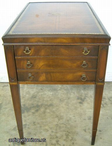 Antique Flame Mahogany Lamp Table