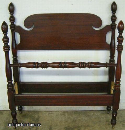 Antique Mahogany Twin Poster Bed