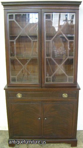 Antique Flat Glass China Cabinet