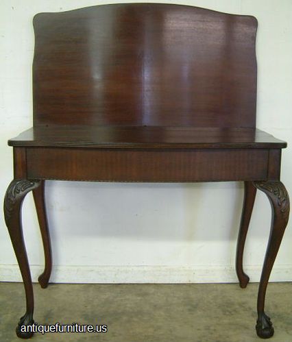 Antique Mahogany Ball And Claw Extension Game Table
